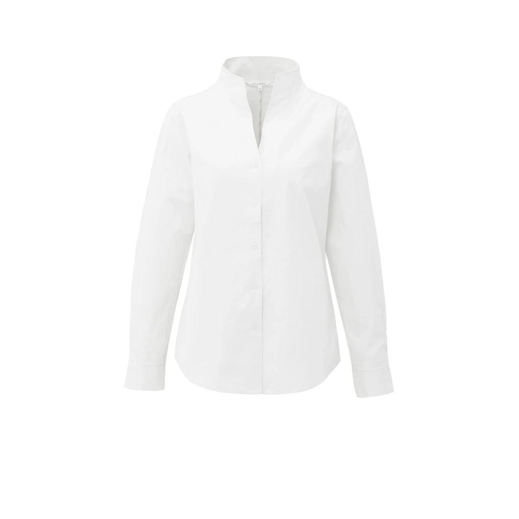 YAYA 01-201181-510 Blouse with High V Neck Collar and Cuffs