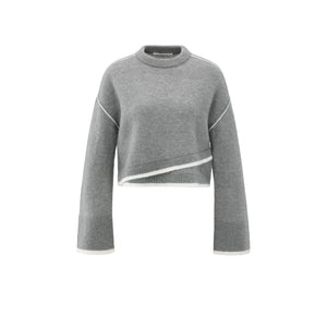 YAYA 01-000519-510 Knitted Sweater with Contrasting Lines