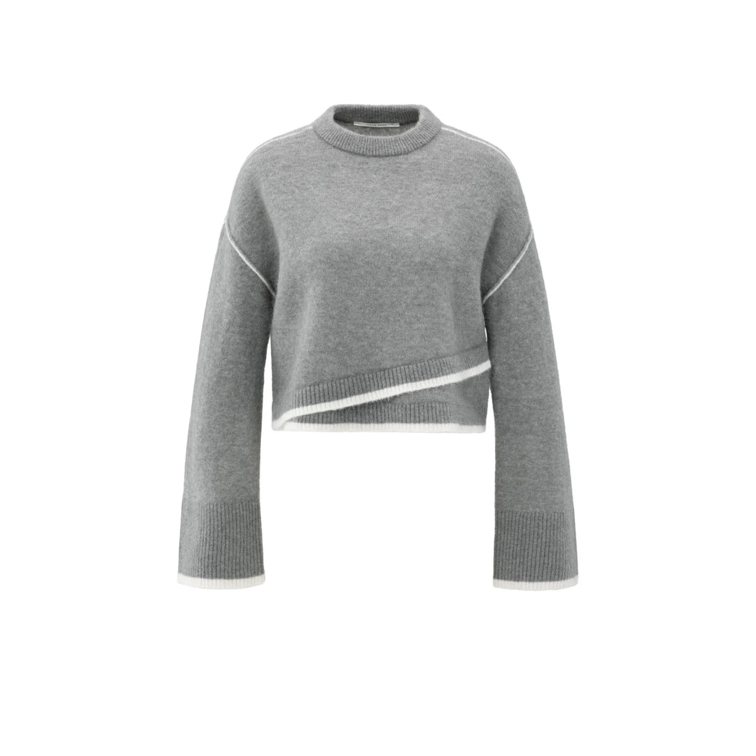 YAYA 01-000519-510 Knitted Sweater with Contrasting Lines