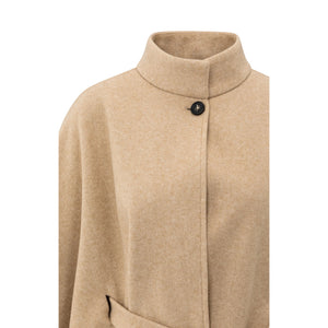 YAYA 03-521004-510 Soft Woven Poncho with Collar and Belt