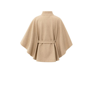 YAYA 03-521004-510 Soft Woven Poncho with Collar and Belt