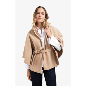YAYA 03-521004-510 Soft Woven Poncho with Collar and Belt