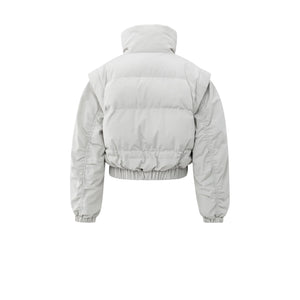 YAYA 02-001065-510 Cropped Nylon Jacket with Zip Off Sleeves