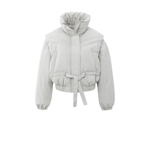 YAYA 02-001065-510 Cropped Nylon Jacket with Zip Off Sleeves
