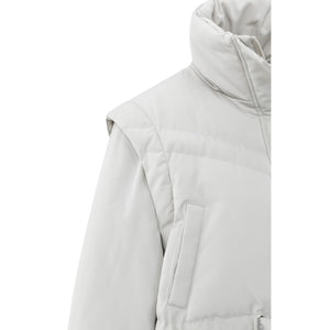 YAYA 02-001065-510 Cropped Nylon Jacket with Zip Off Sleeves