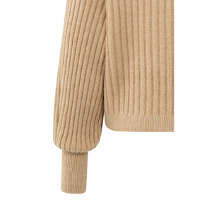 YAYA 01-000538-510 Ribbed Sweater with Round Neck and Long Sleeves