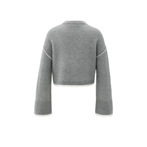 YAYA 01-000519-510 Knitted Sweater with Contrasting Lines