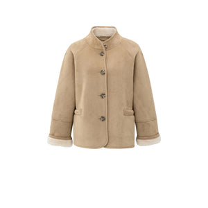 YAYA 02-001066-510 Oversized Lammy Coat with Raglan Sleeves