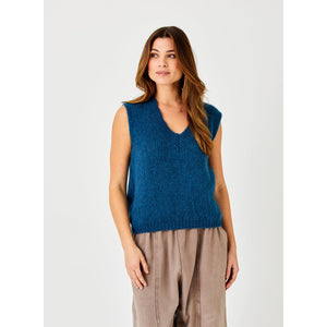 Suzy D Fedora Soft Knit V Neck Tank