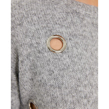 Load image into Gallery viewer, Paz Torras Grey Sweater with Eyelet Detail
