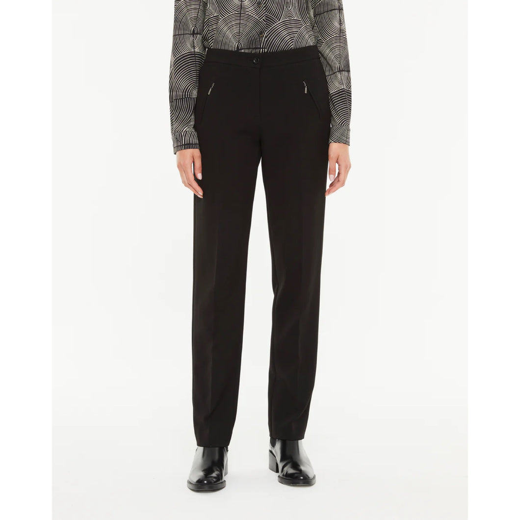 Paz Torras Straight Leg Trousers with Zip Pockets