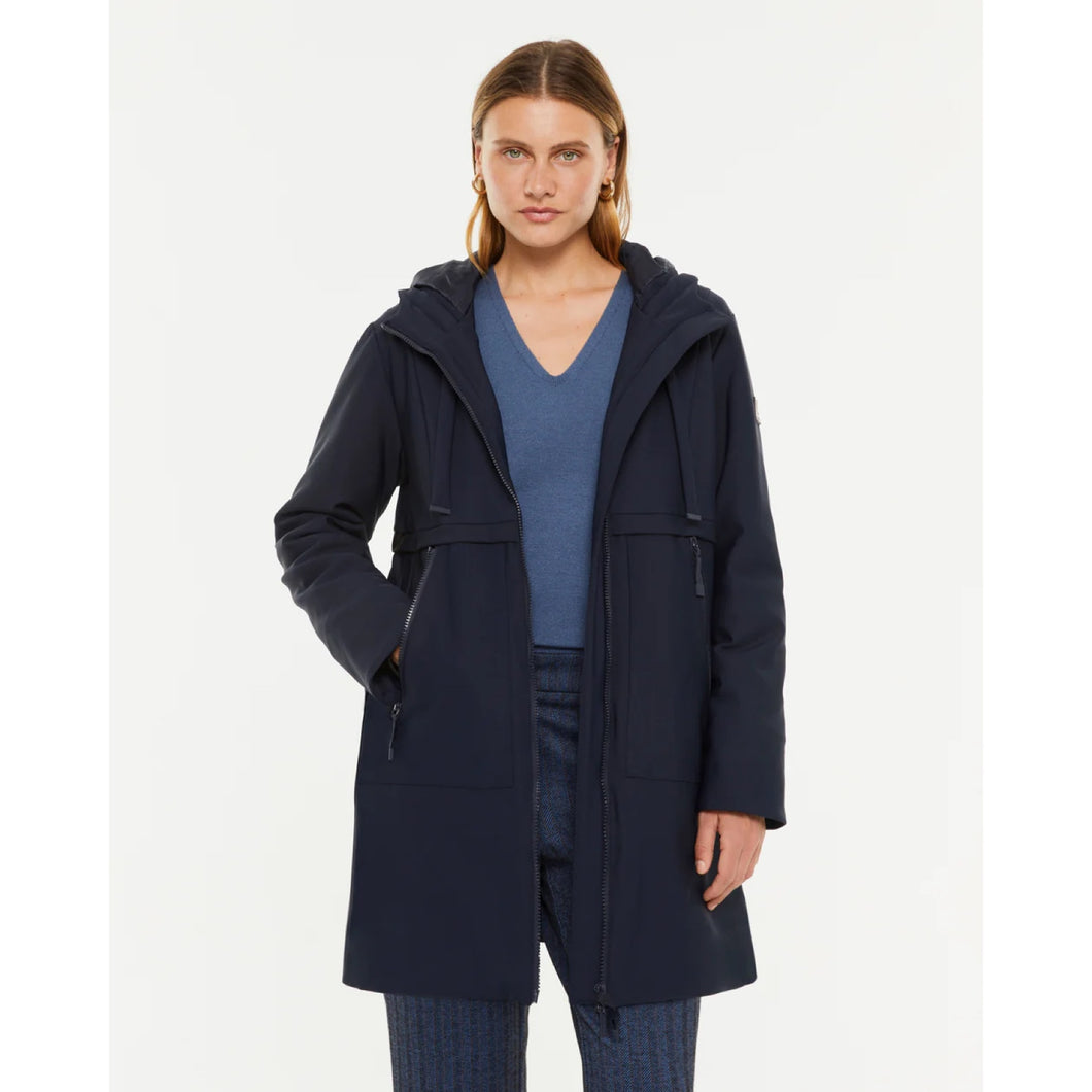 Paz Torras Long Parka with Hood and Zippers