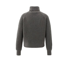 Load image into Gallery viewer, YAYA 01-000525-510 Ribbed TurtleneckSweater with Cable and Long Sleeves
