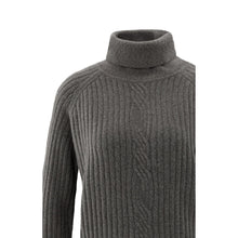 Load image into Gallery viewer, YAYA 01-000525-510 Ribbed TurtleneckSweater with Cable and Long Sleeves
