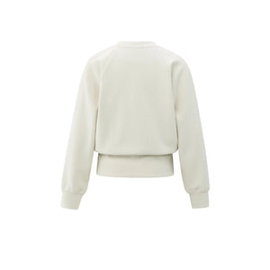 YAYA 01-109099-510 Raglan Sweatshirt with Fine Rib Texture and Crew Neck
