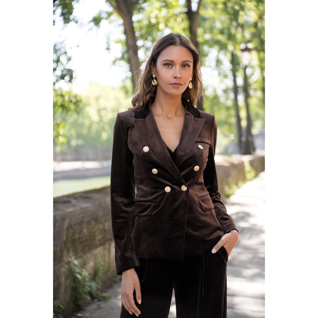 On Trend Velvet Blazer