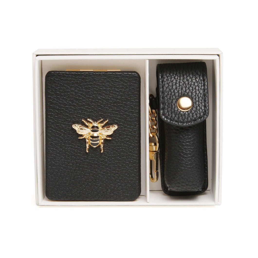 Alice Wheeler Oblong Compact Mirror and Lipstick Holder Gift Set