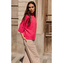 Load image into Gallery viewer, YAYA 01-000437-601 Sweater with Ribbed 3/4 Sleeves and Mock Neck
