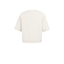 Load image into Gallery viewer, YAYA 01-000548-601 Short Sleeve Sweater with Fluffy Text Detail
