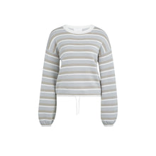 Load image into Gallery viewer, YAYA 01-000570-602 Striped Sweater with Drawstring Hem

