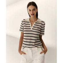 Load image into Gallery viewer, Paz Torras Striped Knitted Polo
