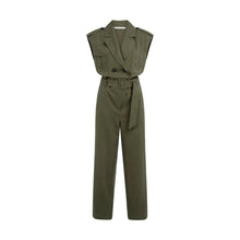 Load image into Gallery viewer, YAYA 01-341026-604 Linen blend Jumpsuit with Belted Waist
