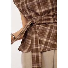 Load image into Gallery viewer, Co Couture Dagny Check Pleat Top
