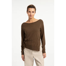 Load image into Gallery viewer, YAYA 01-000613-608 Fine Knit Sweater with Boat Neckline and Tie Detail

