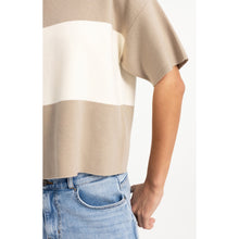 Load image into Gallery viewer, YAYA 01-000611-608 Knitted Top with Block Stripes and Short Sleeves

