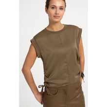 Load image into Gallery viewer, YAYA 01-709405-608 Top with Drawstring Details and Cap Sleeves
