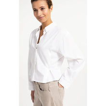 Load image into Gallery viewer, YAYA 01-201240-608 Poplin Blouse with Adjustable Waist and Long Sleeves
