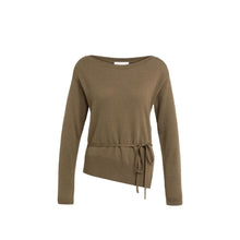 Load image into Gallery viewer, YAYA 01-000613-608 Fine Knit Sweater with Boat Neckline and Tie Detail

