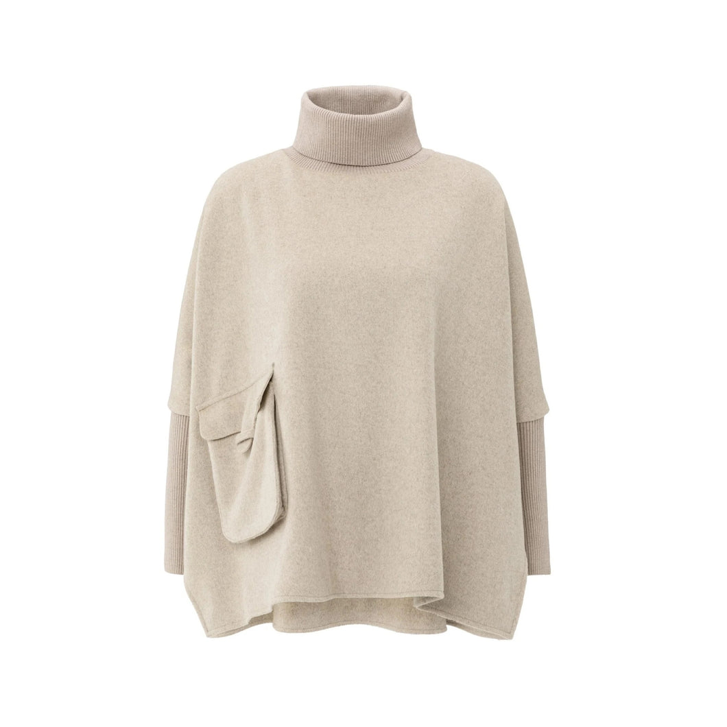 YAYA 521003-509 Wool Blend Poncho