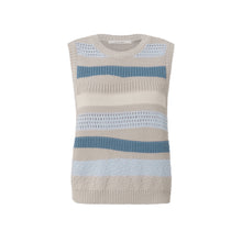 Load image into Gallery viewer, YAYA 000360-404 Sleeveless Sweater With Textured Stripes

