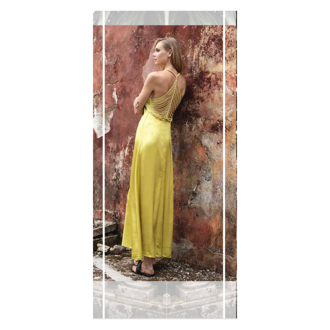Aggel Satin Maxi Dress With Knitted Detail