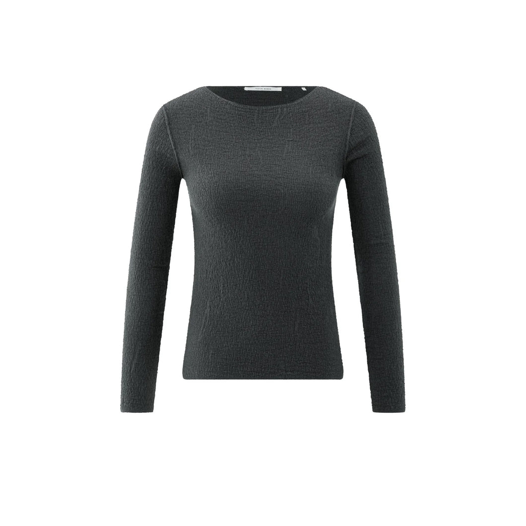 YAYA 01-000371-508 Fine Knitted Top With Texture and Long Sleeves
