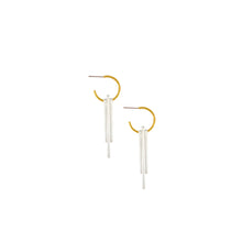 Load image into Gallery viewer, Dansk Vanity 2 Tone Pole Hoop Earrings
