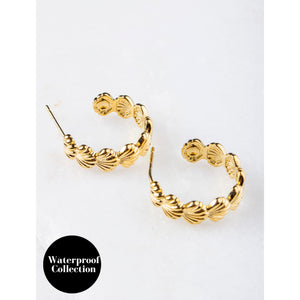 Olia Cass Waterproof Shell Hoop Earrings