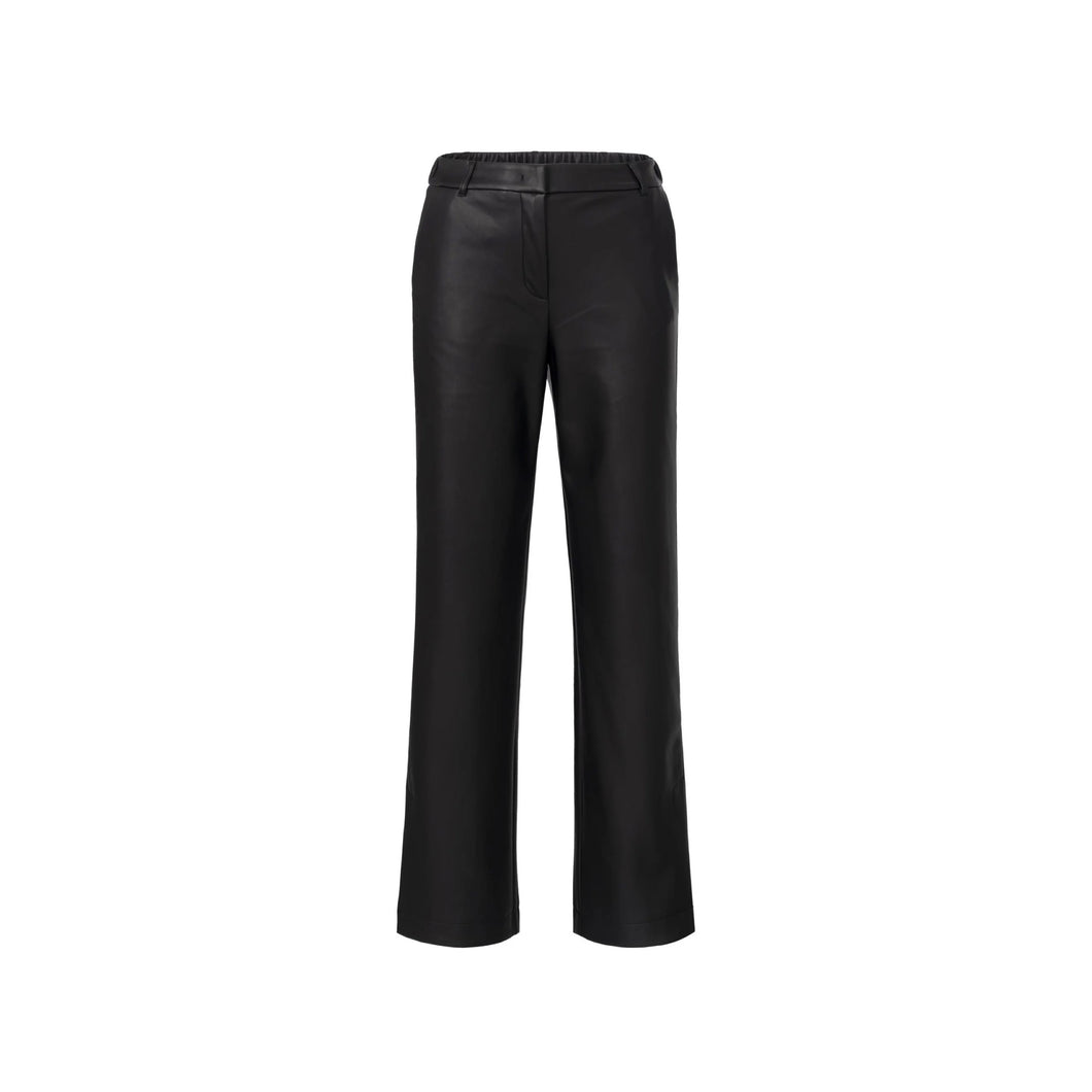 Yaya 309154-410 Faux Leather Wide Leg Trousers