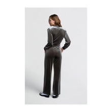 Load image into Gallery viewer, Yaya 349017-411 Velvet Jumpsuit With Tie Belt
