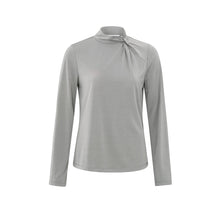 Load image into Gallery viewer, Yaya 709238-411 Jersey Knotted High Neck Top
