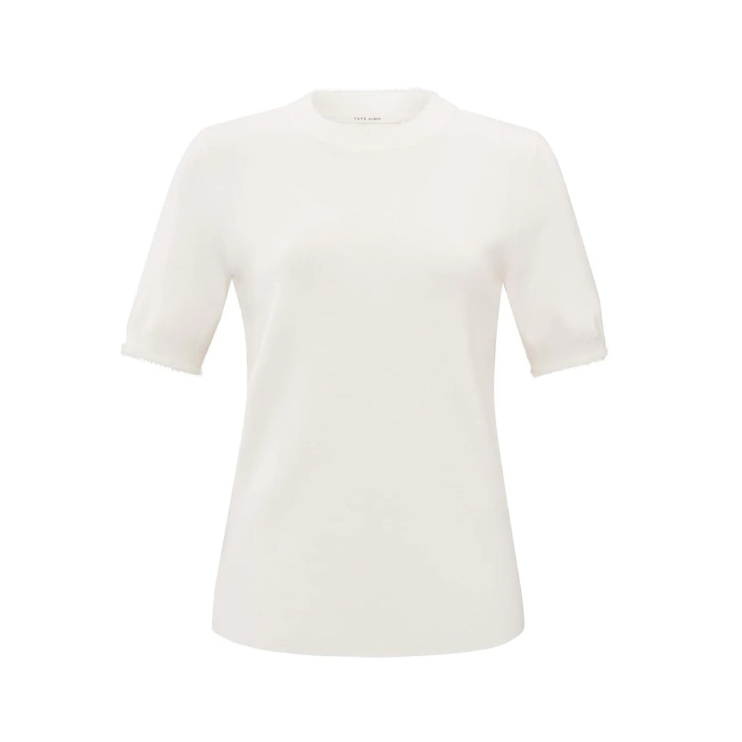 Yaya 000423-411 Ribbed Short Sleeve Top