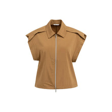 Load image into Gallery viewer, YAYA 01-201236-607 Blouse Jacket with Zipper and Cap Sleeves
