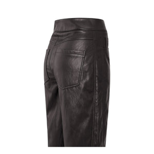 YAYA 01-309221-509 Faux Leather Trousers with Seam Details
