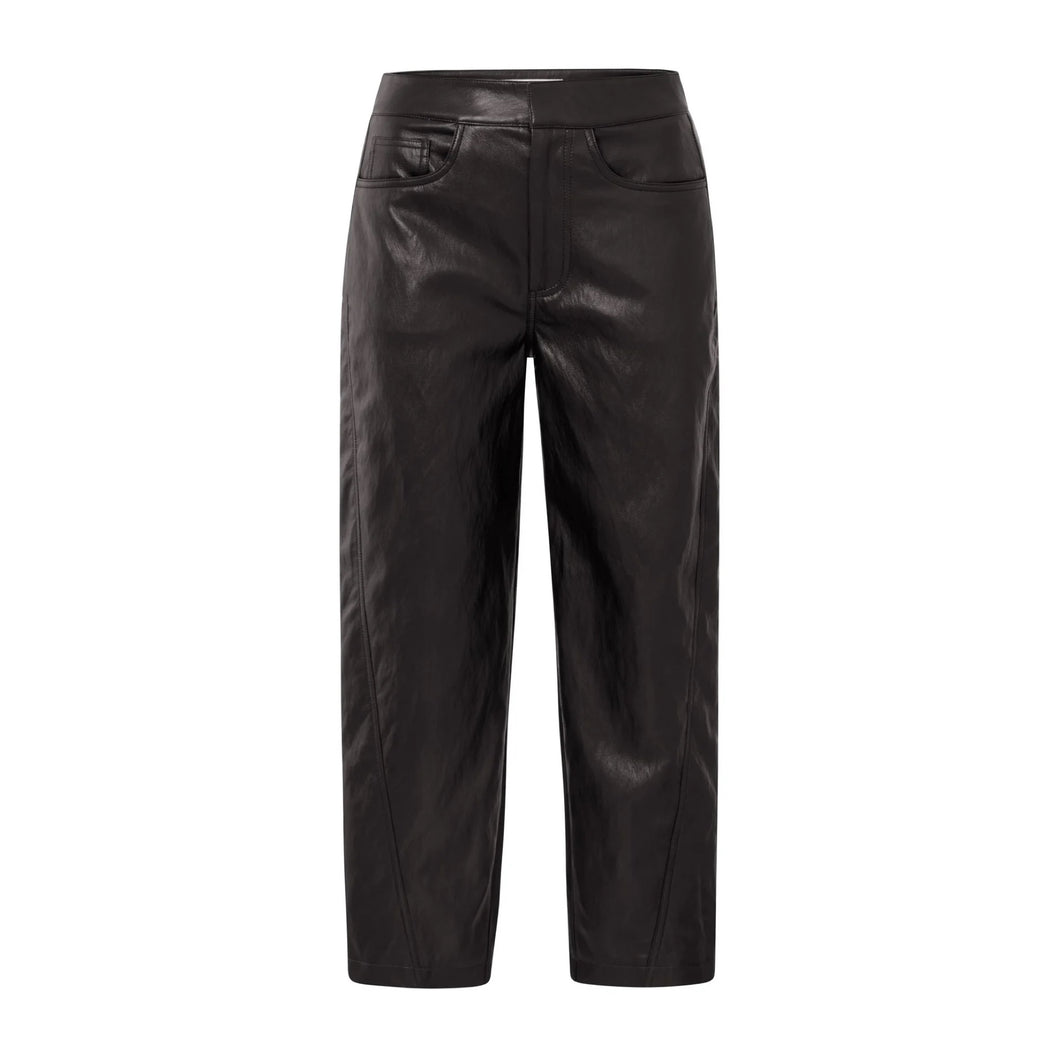 YAYA 01-309221-509 Faux Leather Trousers with Seam Details