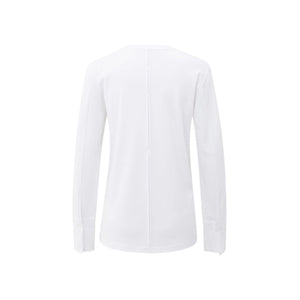 YAYA 01-709321-509 Jersey Top with Woven Cuffs and Slit Detail
