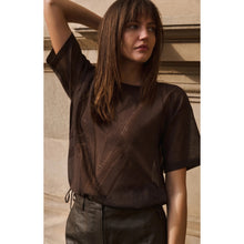 Load image into Gallery viewer, YAYA 01-000603-607 Open Knit Top with Ajour Pattern and Tie Details
