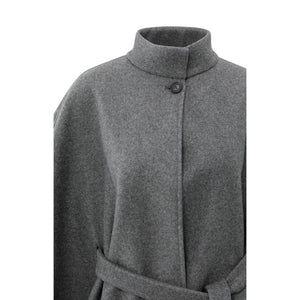 YAYA 03-521004-510 Soft Woven Poncho with Collar and Belt