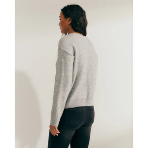 Paz Torras Grey Sweater with Eyelet Detail