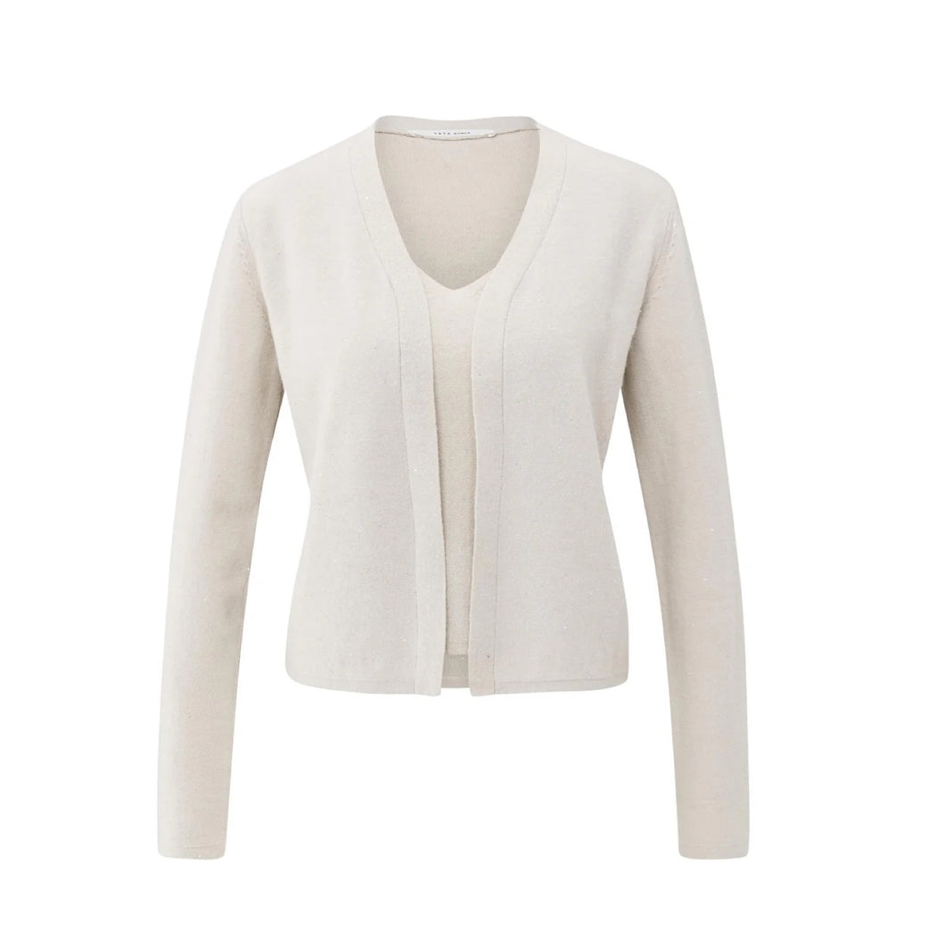 YAYA 000533-511 Knitted Cardigan With Subtle Sequin Spencer